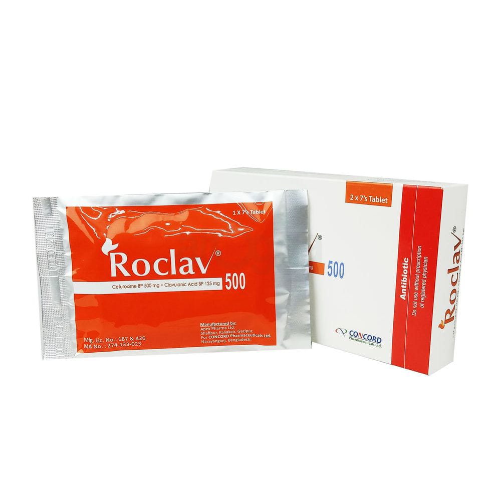 Tablet Roclav 500mg+125mg (14pcs)